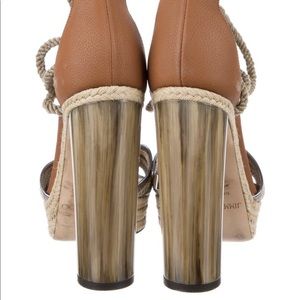 YSL Leather colorblock tie up sandals. Size 8.